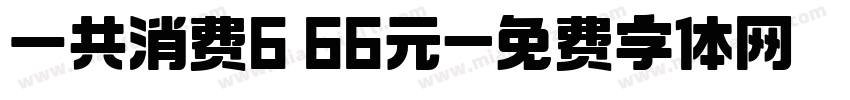 一共消费6 66元字体转换